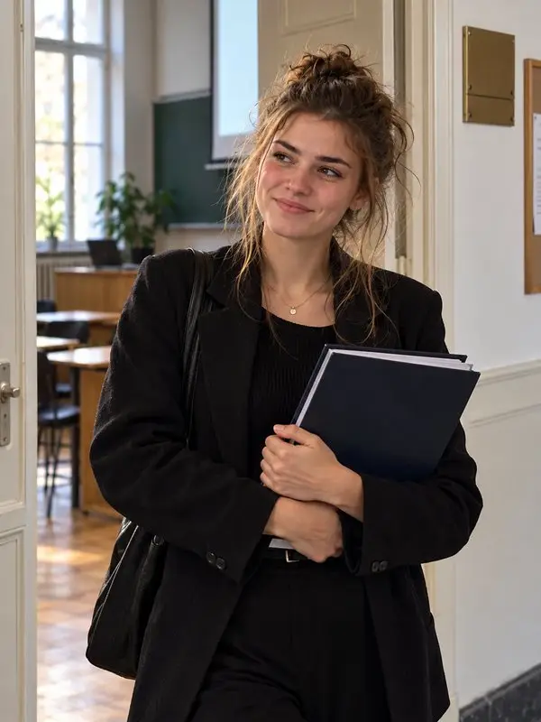 Ugyanaz a hallgató mosolyogva lép ki a teremből a bekötött szakdolgozatával a védés után